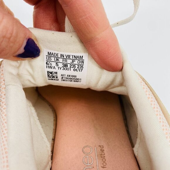 ADIDAS Women's White Cream Gold Cloudfoam Running Athletic Sneakers Shoes 6.5 - Picture 10 of 10